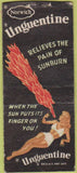 Matchbook Cover - Unguentine Sunburn treatment girlie BOBTAIL