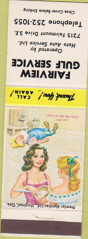 Matchbook Cover - Fairview Gulf Service oil gas hillbilly