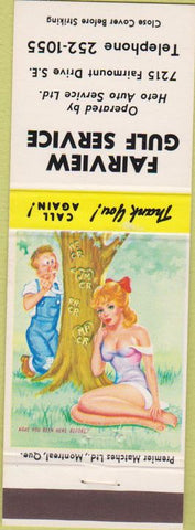 Matchbook Cover - Fairview Gulf Service oil gas hillbilly