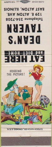 Matchbook Cover - Dean's Tavern East Alton IL hillbilly