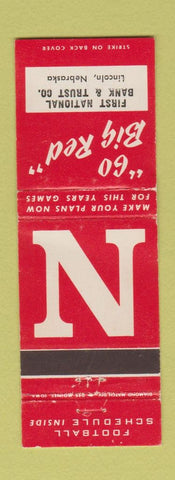 Matchbook Cover - 1st Bank Lincoln NE Cornhuskers Football 1969 Schedule WEAR