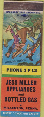 Matchbook Cover - Jess Miller Appliances Millerton PA