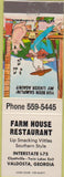 Matchbook Cover - Farm House Restaurant Valdosta GA