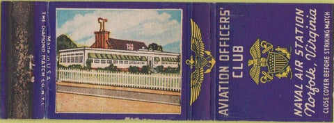 Matchbook Cover - Aviation Officers' Club Norfolk VA