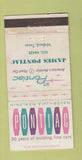 Matchbook Cover - 1957 Pontiac James Midland TX WEAR 30 Strike
