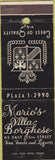 Matchbook Cover - Mario's Villa Borghese New York City