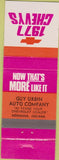 Matchbook Cover - 1977 Chevrolet Kewanna IN