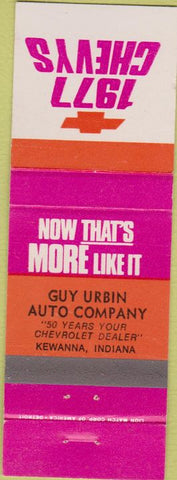 Matchbook Cover - 1977 Chevrolet Kewanna IN