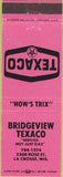 Matchbook Cover - Texaco oil gas LaCrosse WI