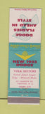 Matchbook Cover - 1955 Dodge Volk Motors Trenton NJ Plymouth
