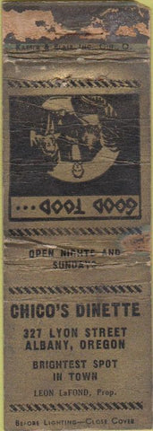 Matchbook Cover - Chico's Dinette Albany OR POOR