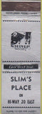 Matchbook Cover - Slim's Place oil gas NO TOWN 30s