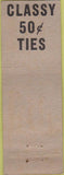 Matchbook Cover - Straw Hats Hotel Washington CREASES