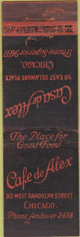 Matchbook Cover - Cafe De Alex Chicago IL 20's