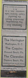 Matchbook Cover - Hotels Saranac NY Ormond Beach FL Washington DC