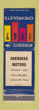 Matchbook Cover - 1967 Chevrolet Cherokee Motors Jacksonville TX WEAR