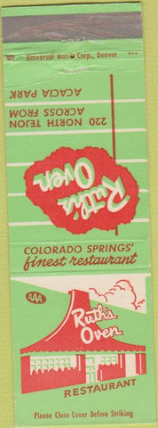 Matchbook Cover - Ruth's Over Acacia Park Colorado Springs CO
