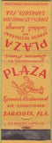 Matchbook Cover - Plaza Spanish Restaurant Sarasota FL
