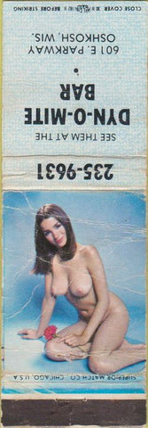 Matchbook Cover - Dyn o Mite Bar Oshkosh WI pinup POOR