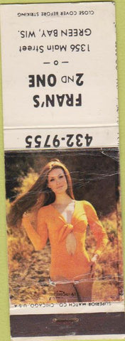 Matchbook Cover - Fran's 2nd One Green Bay WI CREASES