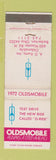 Matchbook Cover - 1972 Oldsmobile AD Kuntz Barberton OH WEAR
