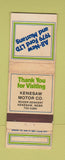 Matchbook Cover - 1979 Mustang Kenesaw Motors NE WEAR