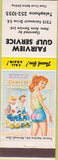 Matchbook Cover - FAirview Gulf Service oil gas hillbilly