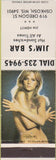 Matchbook Cover - Jim's Bar Oshkosh WI pinup