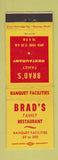 Matchbook Cover - Brad's Family Restaurant Tacoma Seattle Burien Everett WA