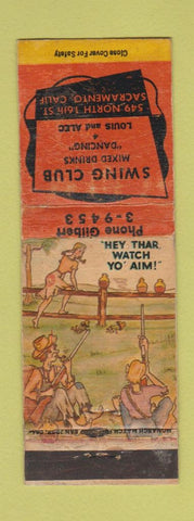 Matchbook Cover - Swing Club Sacramento CA Hillbilly WORN