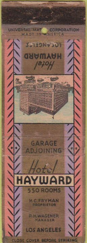 Matchbook Cover - Hotel Hayward Los Angeles CA WORN