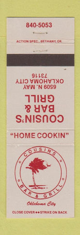 Matchbook Cover - Cousin's Bar Grill Oklahoma City OK