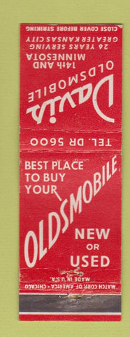 Matchbook Cover - Davis Oldsmobile Kansas City MO