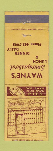 Matchbook Cover - Wayne's Smorgasbord Boulder Colorado