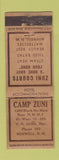 Matchbook Cover - Camp Zuni Roswell NM WEAR
