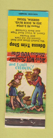 Matchbook Cover - Odessa Trim Shop Odessa TX hillbilly WEAR