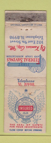 Matchbook Cover - First Federal Savings Kansas City MO WORN