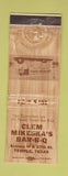 Matchbook Cover - Clem Mikeska's BBQ Temple TX WORN