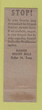 Matchbook Cover - Airmate Socks Hosiery girlie McGaugh Dallas TX WRON