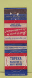 Matchbook Cover - Topeka Radiator Body Works KS WORN