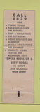 Matchbook Cover - Topeka Radiator Body Works KS WORN