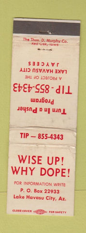 Matchbook Cover - Lake Havasu City AZ Jacycees Crime Hotline WEAR