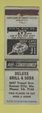 Matchbook Cover - Deluxe Grill Soda Kansas City MO WEAR