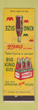 Matchbook Cover - Coca Cola Soda King Size WEAR