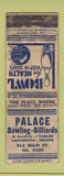 Matchbook Cover - Palace Bowling Billiards POOR