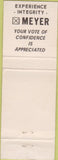 Matchbook Cover - Lawrence Meyer Treasurer IL?