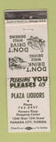 Matchbook Cover - Plaza Liquors Panama City FL WEAR