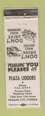Matchbook Cover - Plaza Liquors Panama City FL WEAR