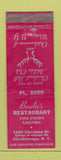 Matchbook Cover - Bosela's Restaurant Cheektowaga NY