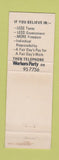 Matchbook Cover - Workers Party Australia Political